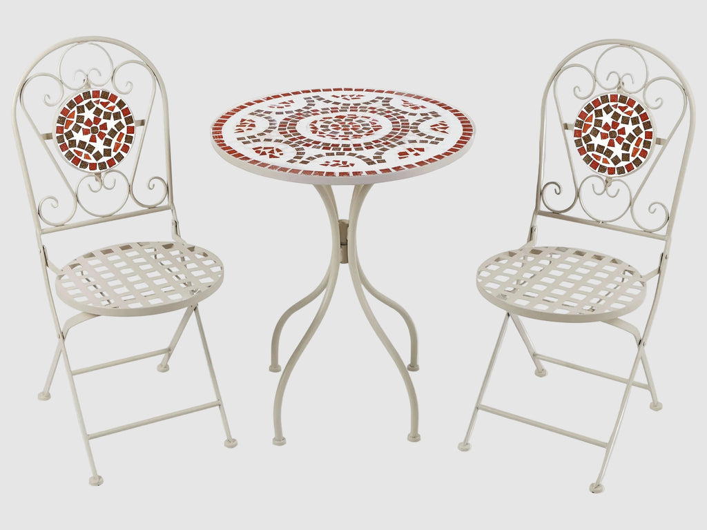 Table bistrot pliante en métal blanc