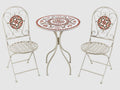 Table bistrot pliante en métal blanc