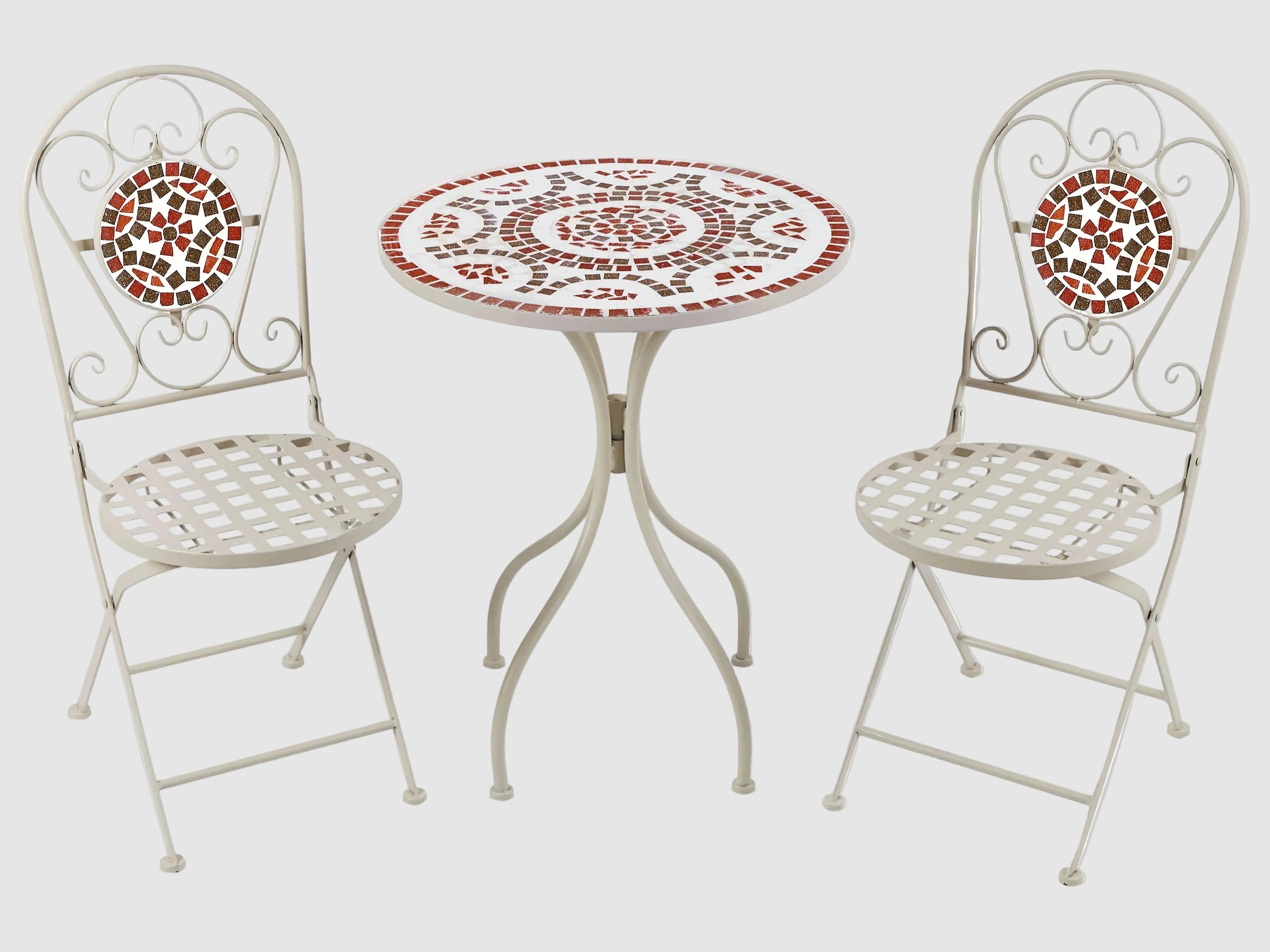 Table bistrot pliante en métal blanc