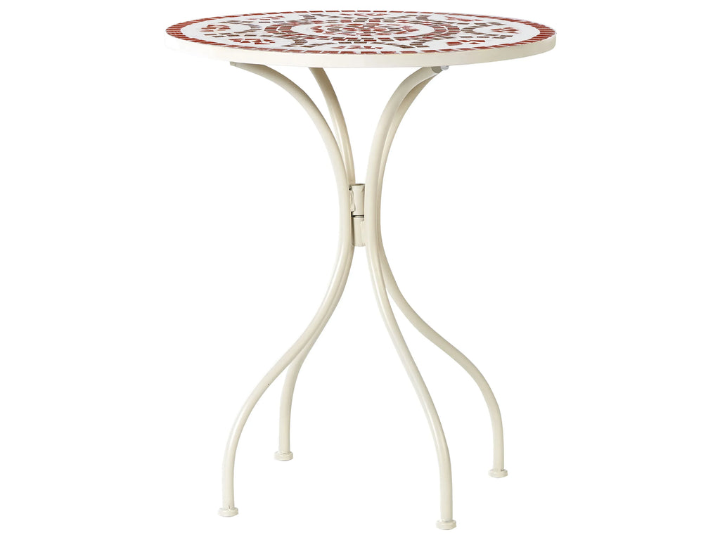 Table bistrot pliante en métal blanc