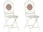 Table bistrot pliante en métal blanc