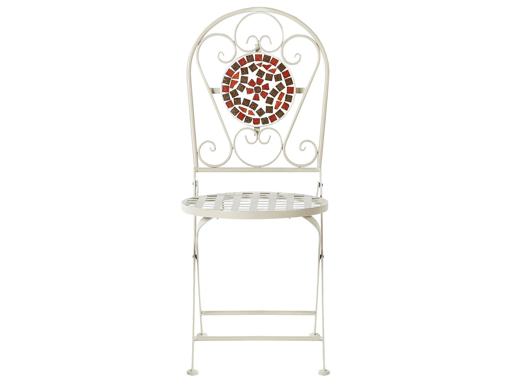 Table bistrot pliante en métal blanc