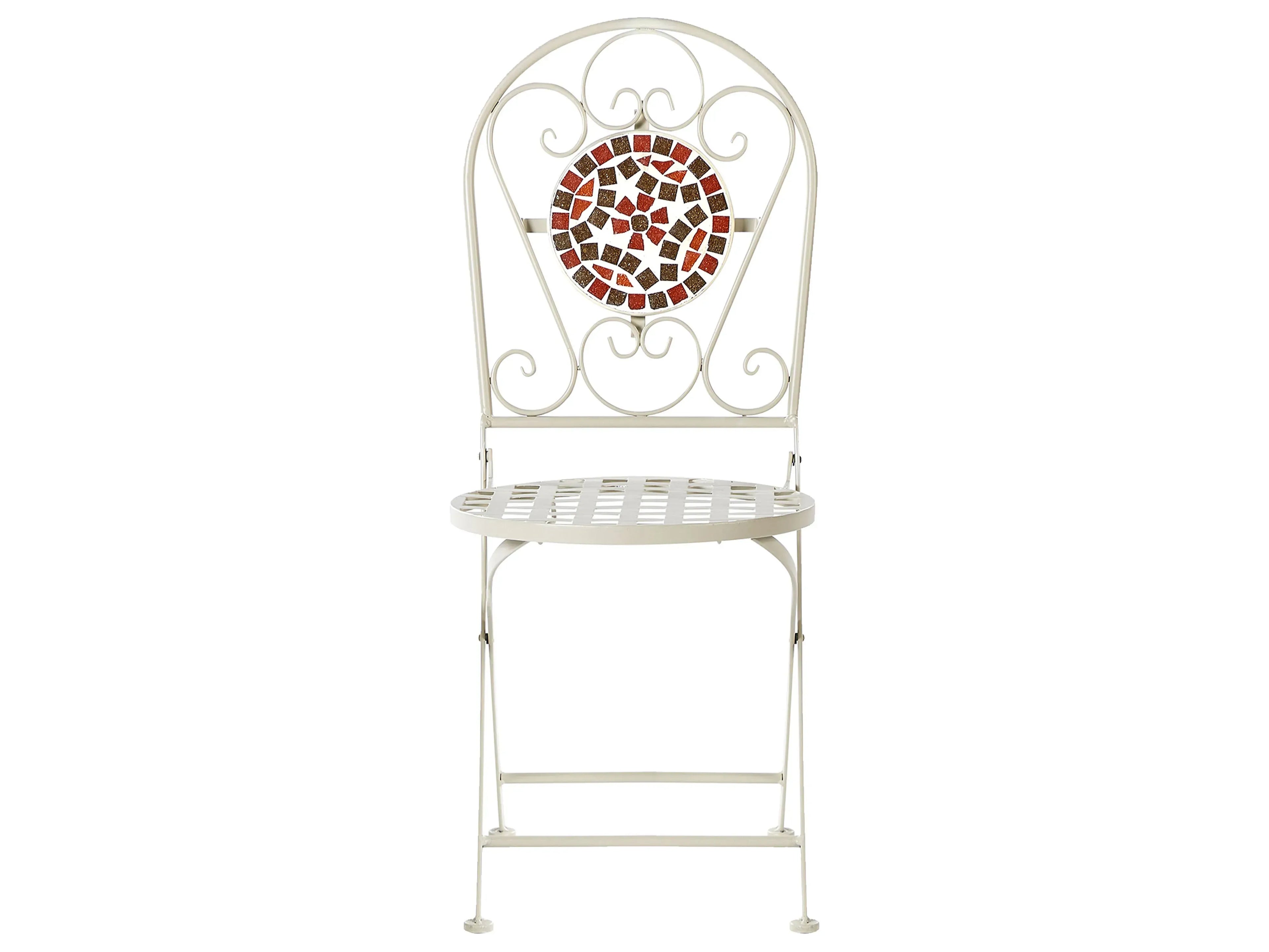 Table bistrot pliante en métal blanc