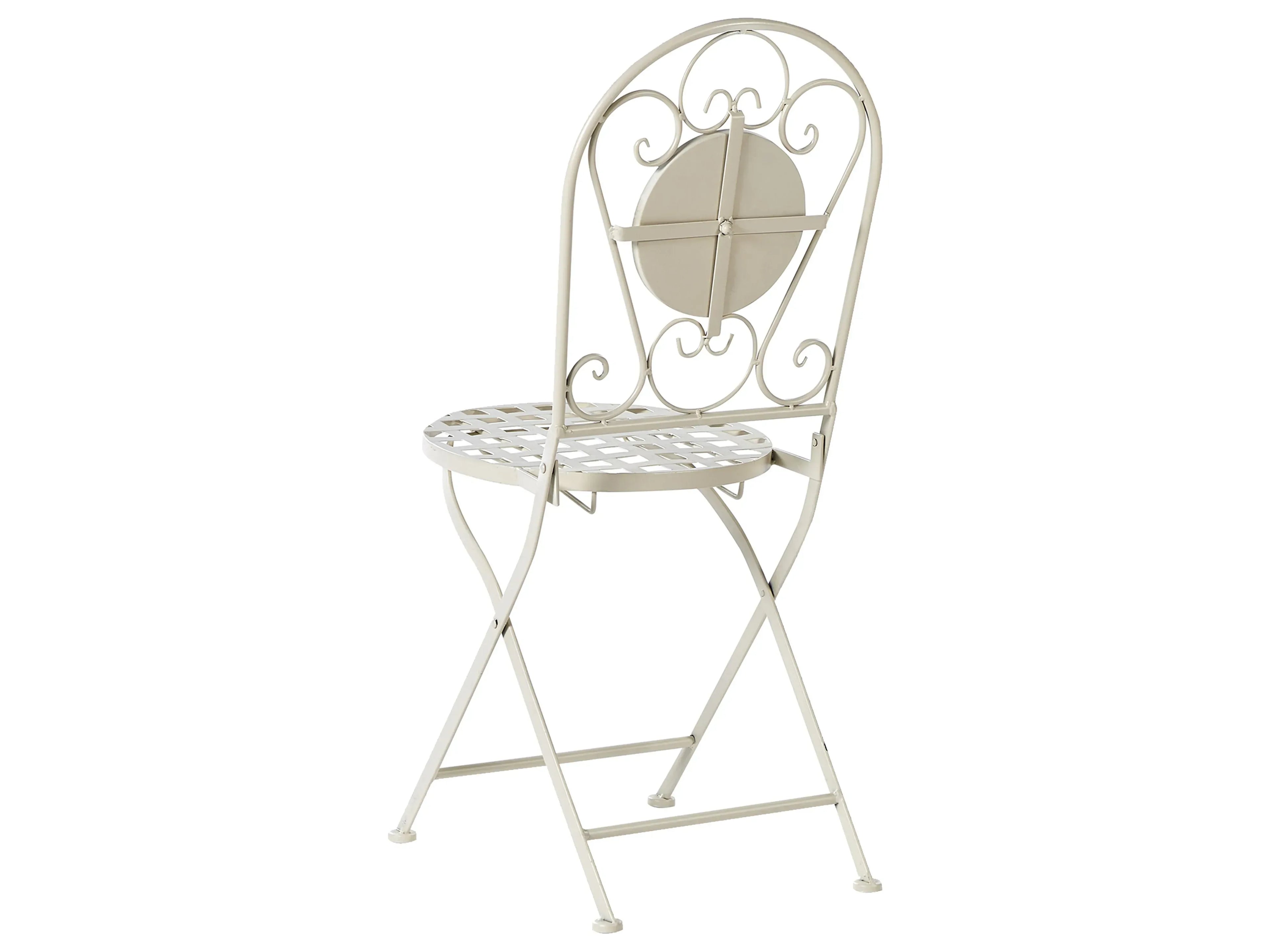 Table bistrot pliante en métal blanc