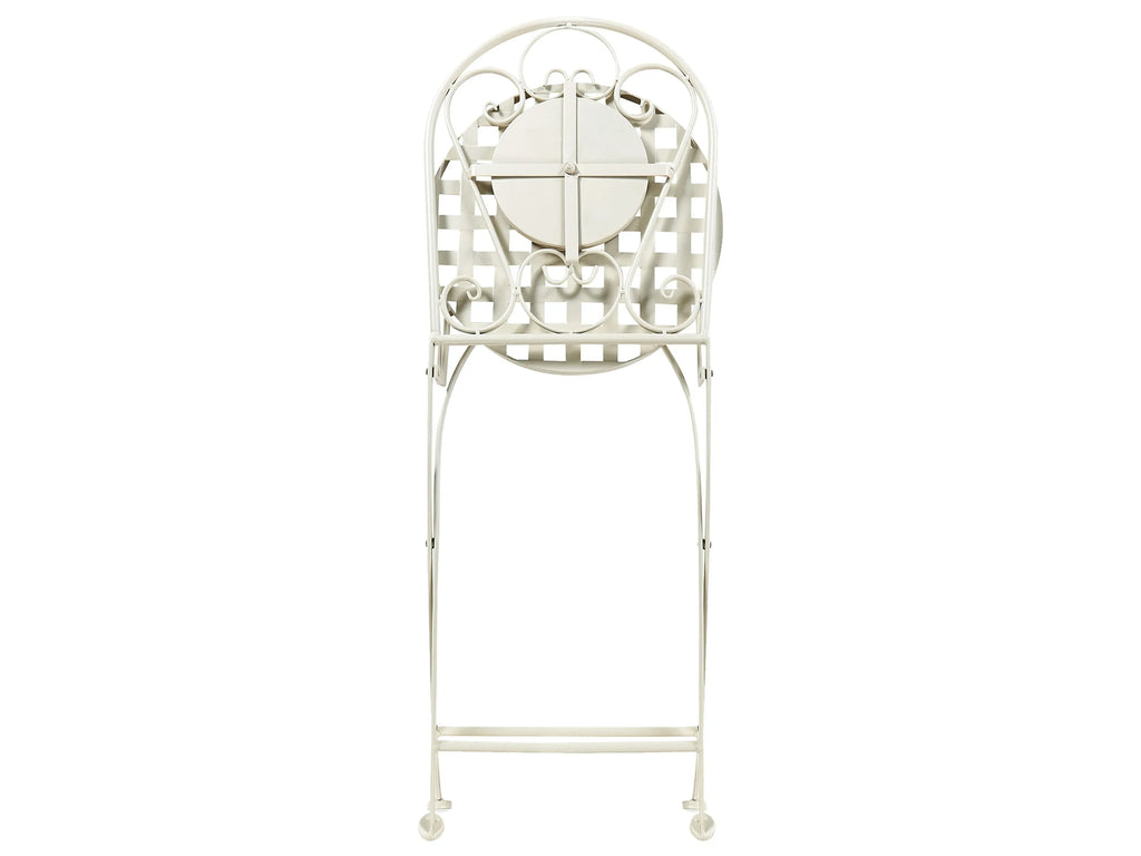 Table bistrot pliante en métal blanc