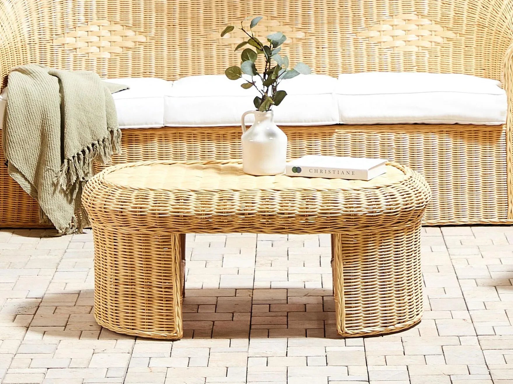 Table de jardin 60 cm 96 cm Rotin Naturel