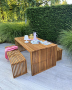 Table de salle à manger de jardin 180 cm 90 cm Bois d'acacia Marron