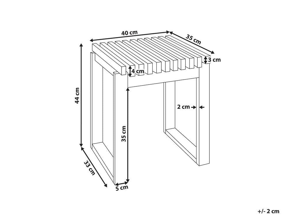 Table d'appoint de jardin 35 cm x 40 cm Bois d'acacia Marron