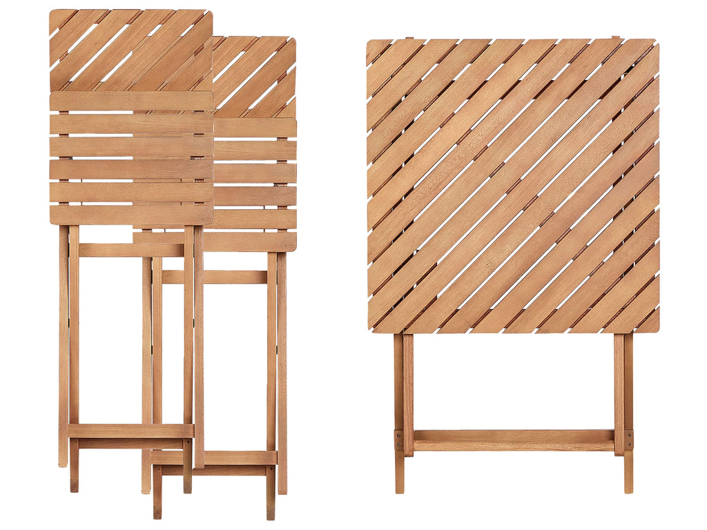 Table de bistrot pliante en bois d'eucalyptus marron