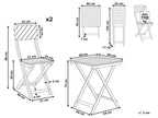 Table de bistrot pliante en bois d'eucalyptus marron