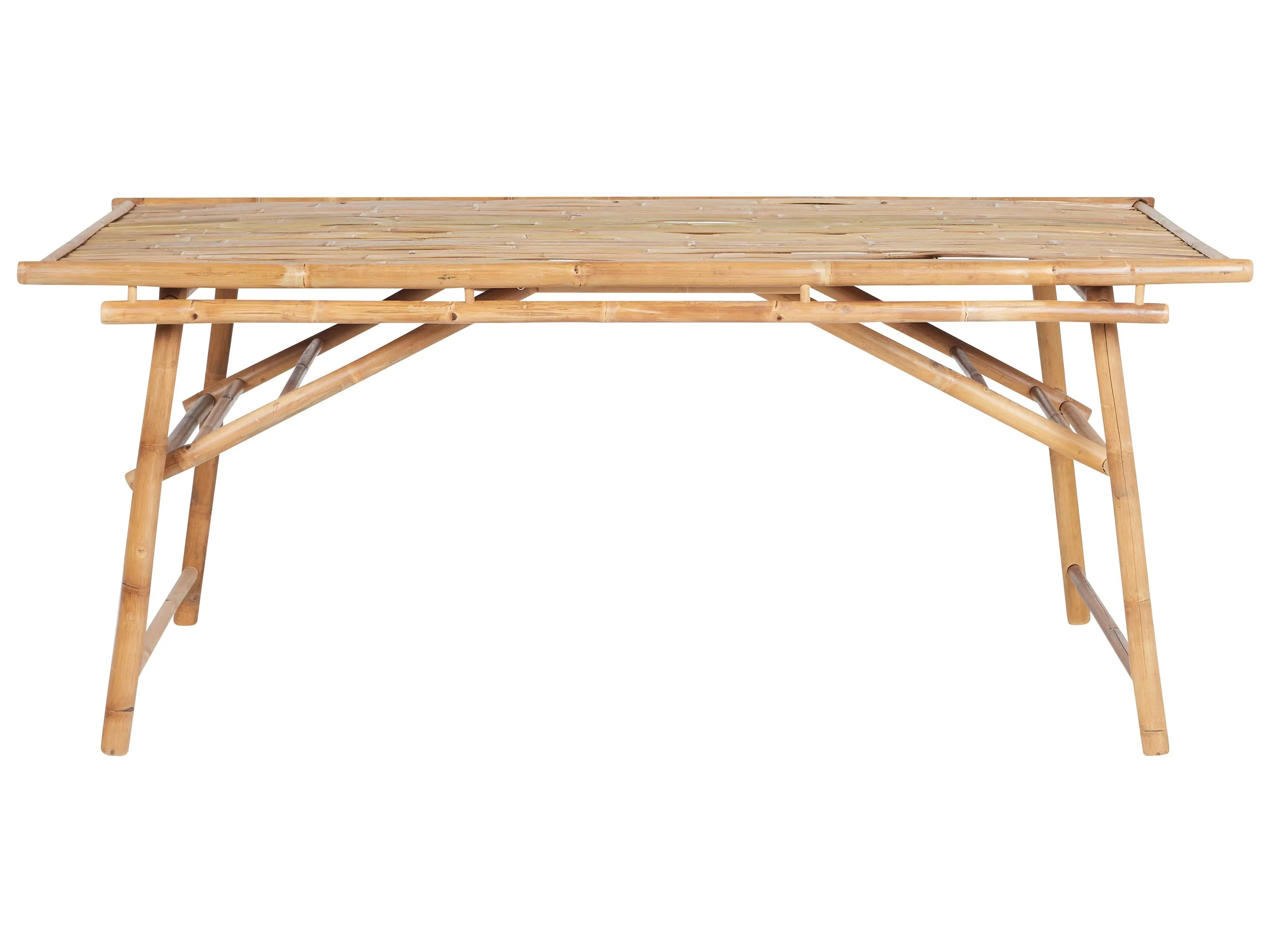Table à manger de jardin 180 cm 90 cm Bambou Marron clair