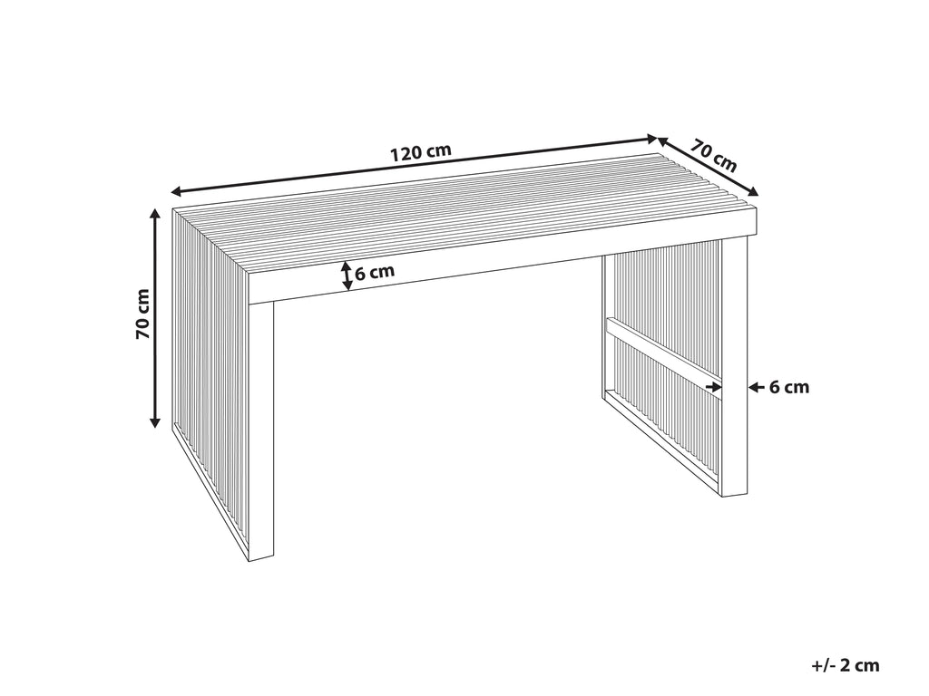 Table de salle à manger de jardin 70 cm x 120 cm en bois d'acacia marron