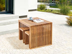 Table de salle à manger de jardin 70 cm x 120 cm en bois d'acacia marron