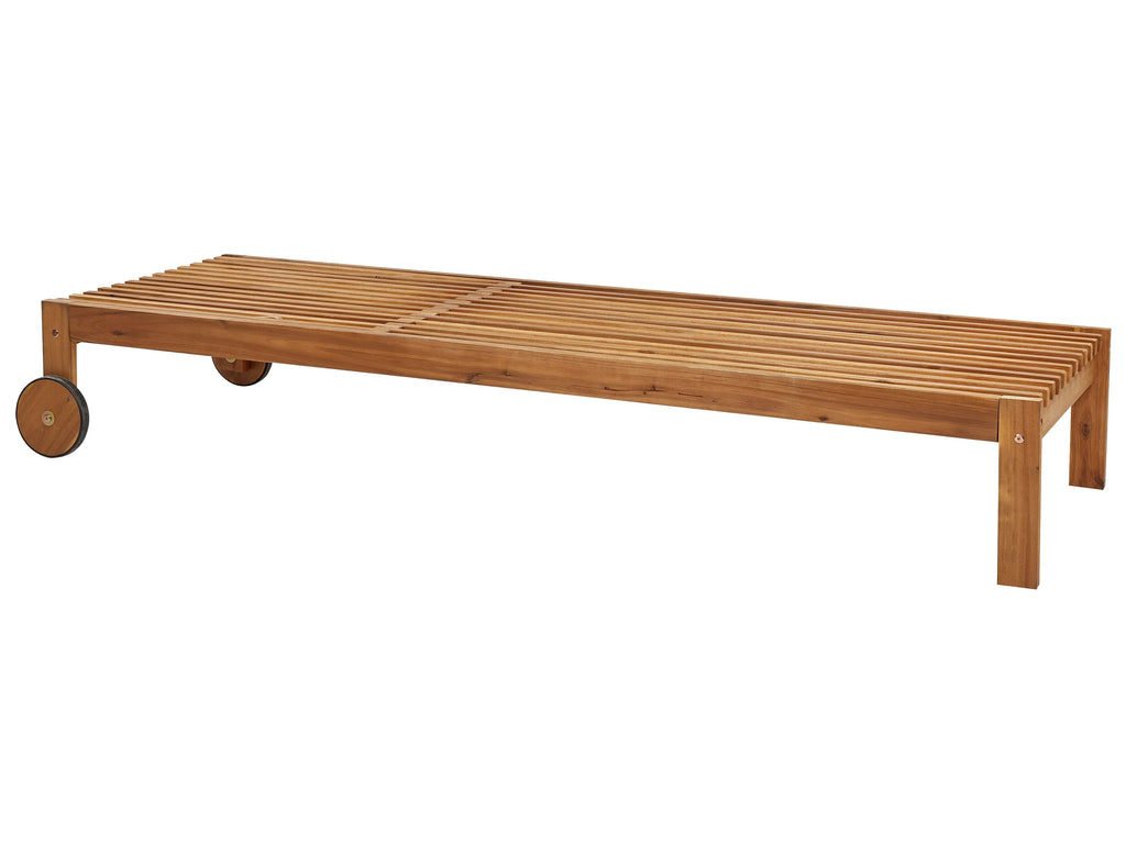 Chaise longue en bois d'acacia marron