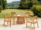 Table de salle à manger de jardin 120 cm 120 cm Bois d'acacia Marron