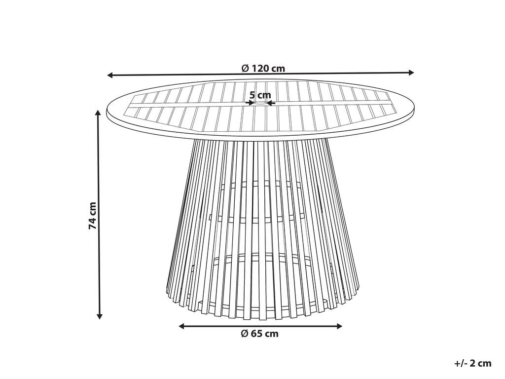 Table de salle à manger de jardin 120 cm 120 cm Bois d'acacia Marron
