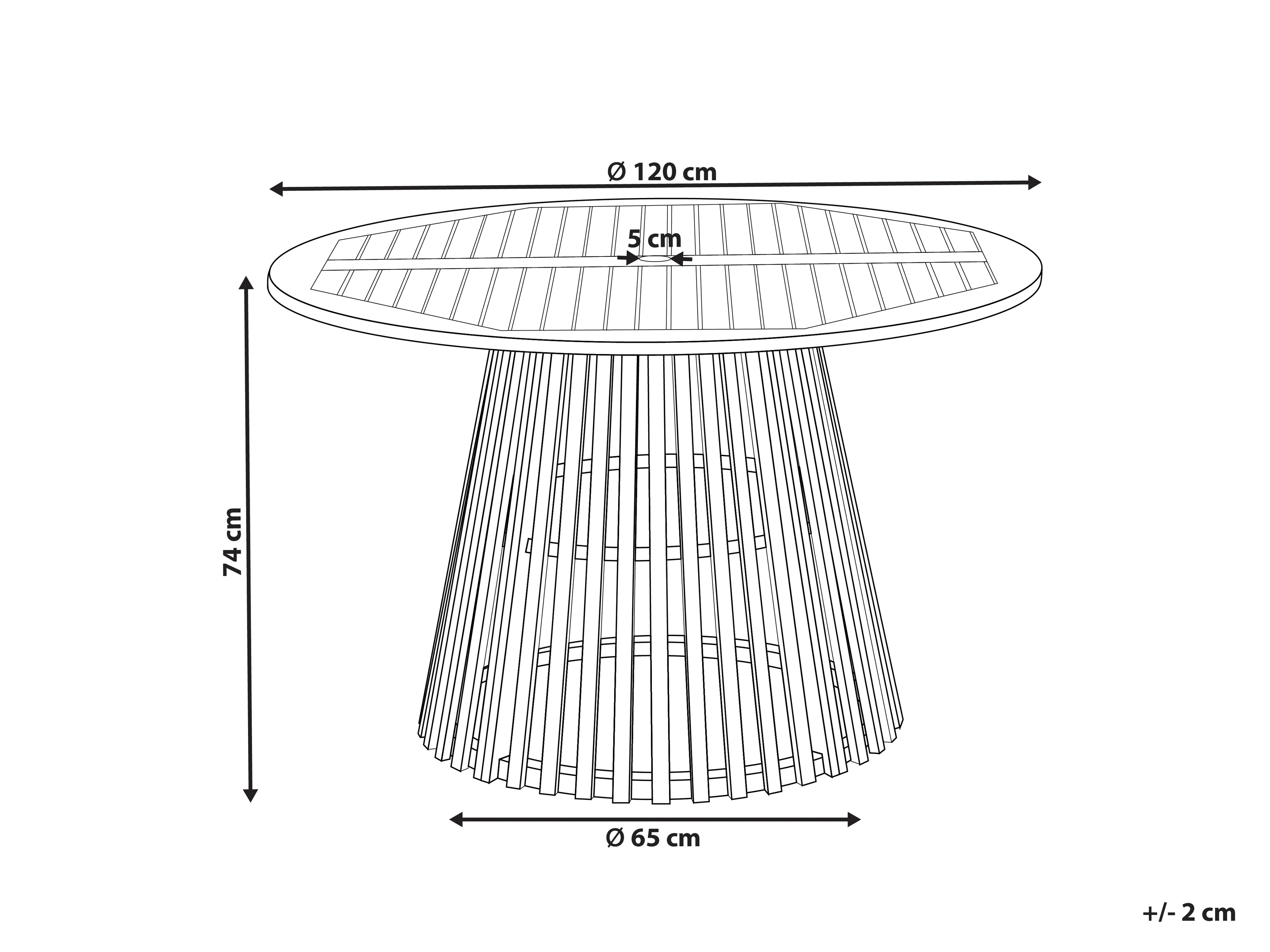 Table de salle à manger de jardin 120 cm 120 cm Bois d'acacia Marron