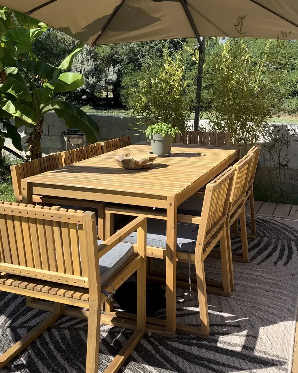 Table de salle à manger de jardin 180 cm 90 cm Bois d'acacia certifié Marron clair