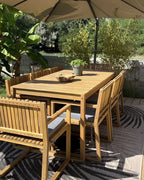 Table de salle à manger de jardin 180 cm 90 cm Bois d'acacia certifié Marron clair