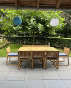 Table de salle à manger de jardin 180 cm 90 cm Bois d'acacia certifié Marron clair