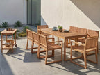 Table de salle à manger de jardin 180 cm 90 cm Bois d'acacia certifié Marron clair
