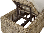 Chaise longue avec coussin en rotin naturel