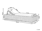 Chaise longue avec coussin en rotin naturel