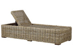 Chaise longue avec coussin en rotin naturel