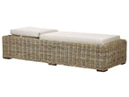 Chaise longue avec coussin en rotin naturel