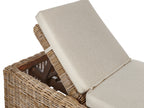 Chaise longue avec coussin en rotin naturel