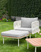 Ottomane de jardin Métal Gris