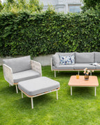 Ottomane de jardin Métal Gris