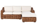 Divano angolare da giardino 3 posti  Lato Sinistro Rattan Naturale