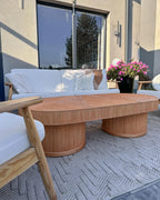 Table de jardin 150 cm 70 cm Rotin Marron