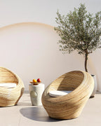 Fauteuil de jardin en rotin naturel