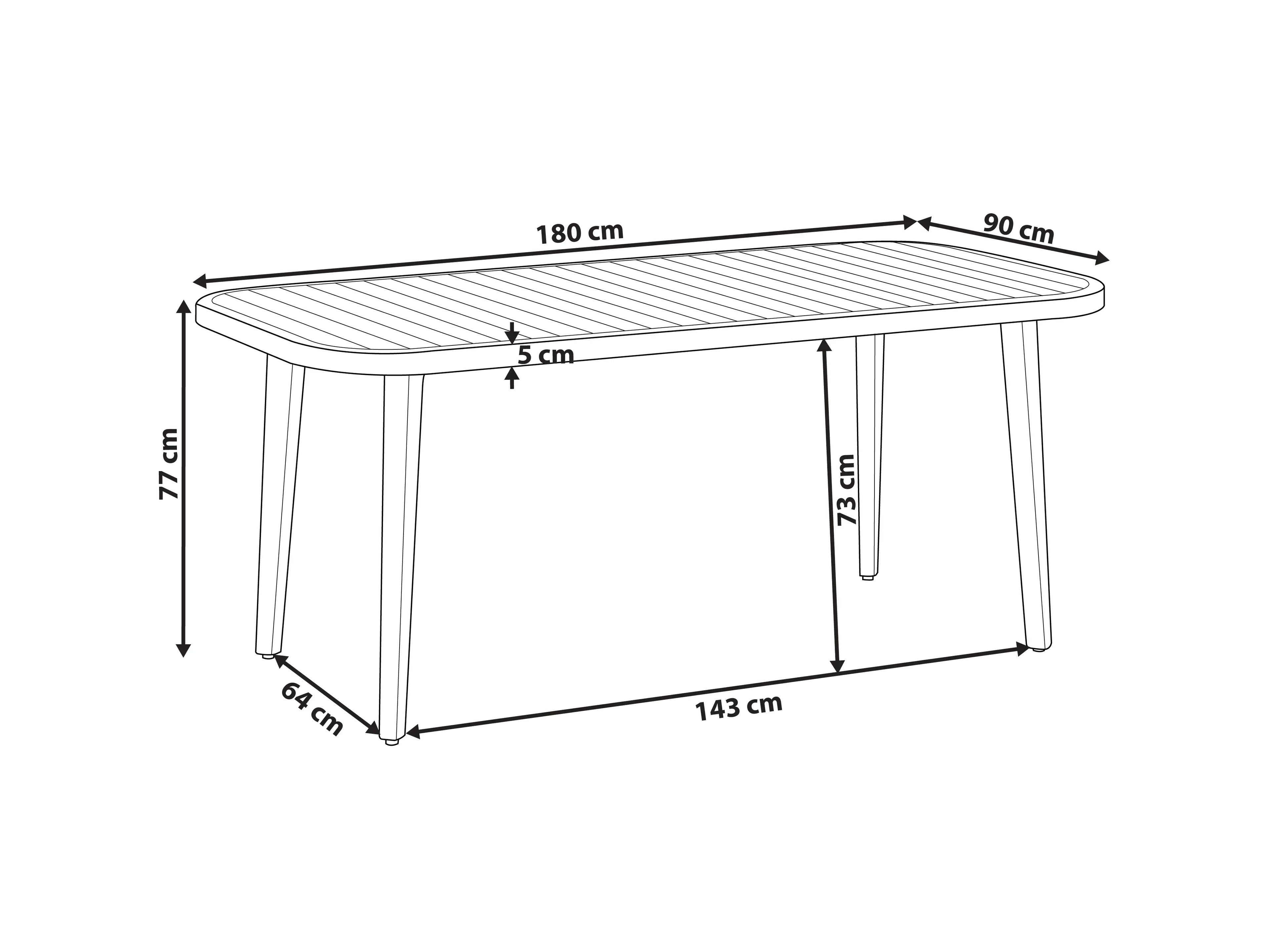 Table à manger de jardin 180 cm 90 cm Bois d'acacia certifié Marron