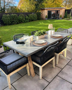 Table de salle à manger de jardin 200 cm 100 cm Béton Gris