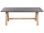 Table de salle à manger de jardin 200 cm 100 cm Béton Gris