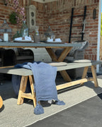 Banc de jardin 200 cm Ciment Gris