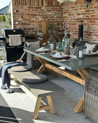 Banc de jardin 200 cm Ciment Gris