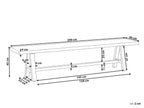 Banc de jardin 200 cm Ciment Gris