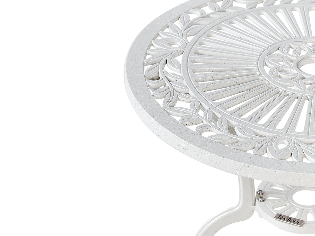 Table de bistrot 61 cm 61 cm Métal blanc cassé