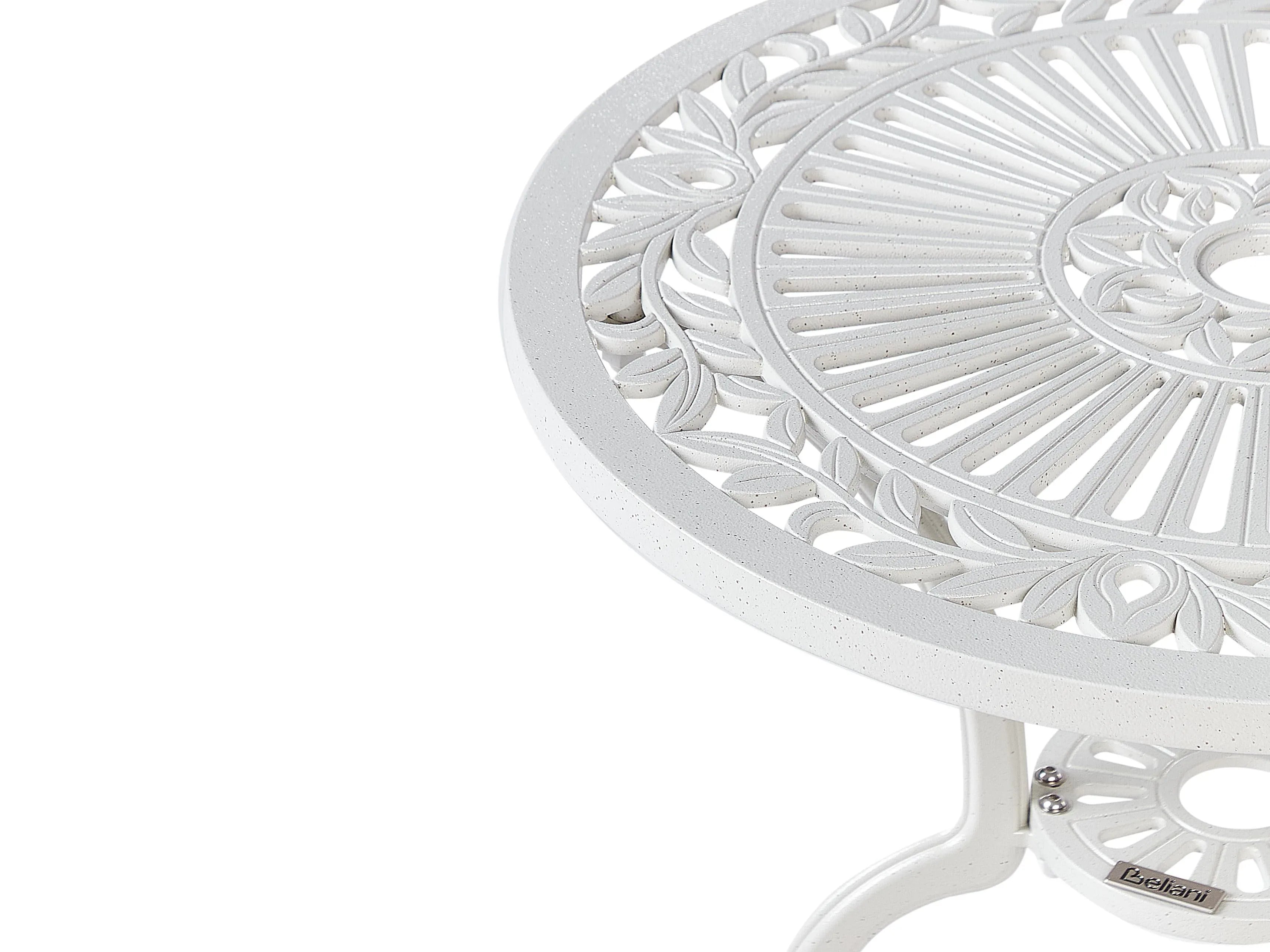 Table de bistrot 61 cm 61 cm Métal blanc cassé