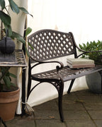 Banc de jardin 104 cm Métal Marron