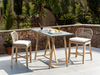 Table de bar de jardin 140 cm 70 cm Gris