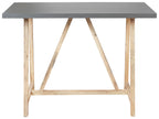 Table de bar de jardin 140 cm 70 cm Gris