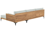 Canapé d'angle de jardin 4 places Côté gauche Bois d'acacia certifié Gris