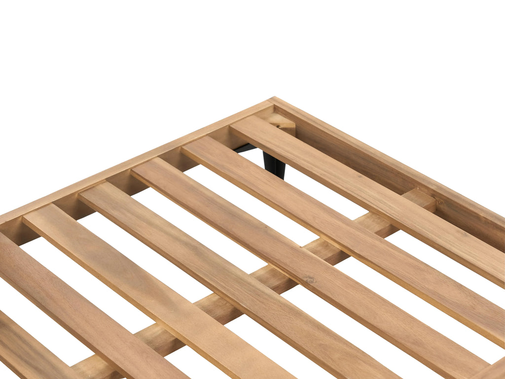 Canapé d'angle de jardin 4 places Côté gauche Bois d'acacia certifié Gris