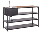 Ilôt de cuisine extérieure avec évier Métal Noir