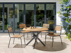 Table à manger de jardin 110x110 cm Bois d'acacia Marron